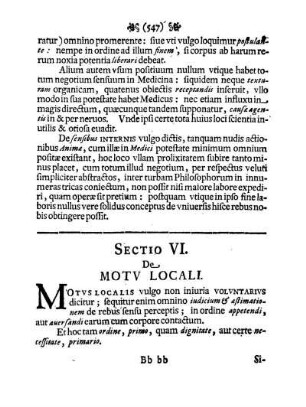 Sectio VI. De Motv Locali.
