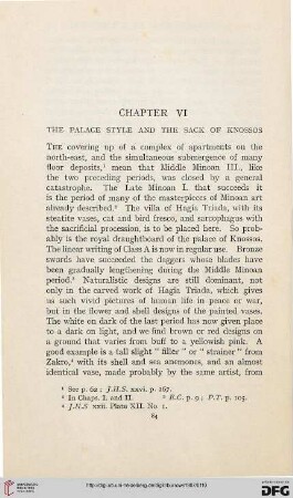 Chapter VI: The palace style and the sack of Knossos