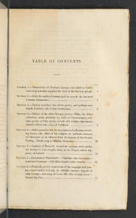 Table Of Contents.