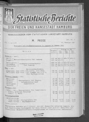 Erzeuger- und Großhandelspreise in Hamburg im Januar 1961 : Lfd. Nr. 6