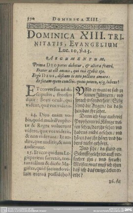 Dominica XIII. Trinitatis, Evangelium Luc. 10, v. 23.