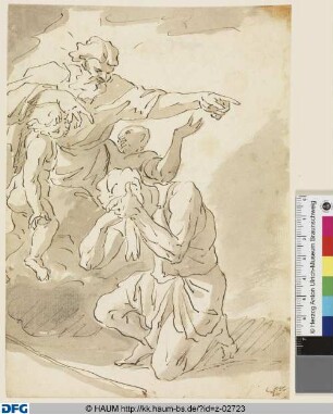 Kain vor Gott kniend? (Moses?)