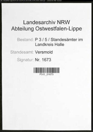 Namensverzeichnis Versmold, Todesfälle