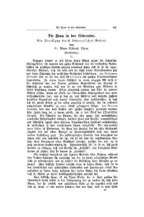 Die Frau in der Litteratur : ein Streifzug durch litterarisches Gebiet ; (Fortsetzung)
