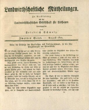 Zweiter Band. - August 1827.