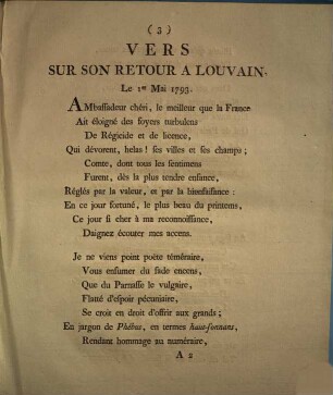 A Son Excellence Monseigneur Charles-Joseph Gulderrez De Los Rios, Fernandez De Cordova, Rohan, Chabot, Suarez De Mendoza, ... Chambellan De S. M. C. Le Roi D'Espagne, En Exercice; ... Et Son Ambassadeur Extraordinaire Et Plenipotentiaire A La Cour De France Etc.