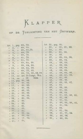 Klapper op de toelichting van het ontwerp
