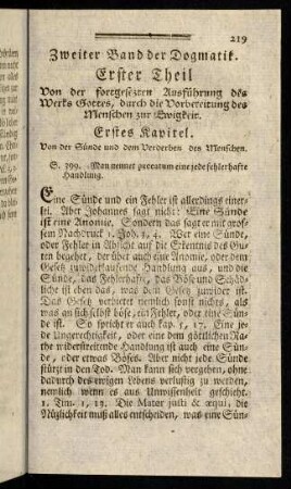 219-252, Erstes Kapitel. Von der Sünde und dem Verderben des Menschen.