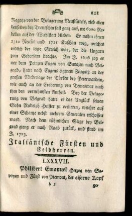 Italiänische Fürsten und Feldherren