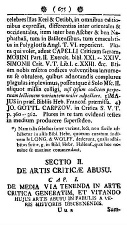 Sectio II. De artis Criticæ abusu.