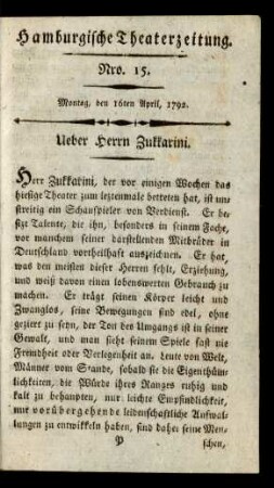 Nro. 15. Montag, den 16ten April, 1792
