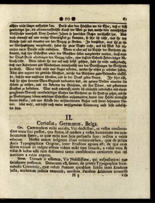 II. Curiosus, Germanus, Belga.
