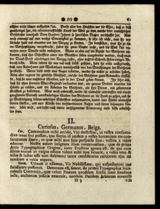 II. Curiosus, Germanus, Belga.
