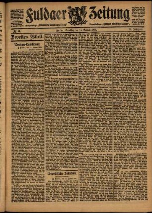 Zweite Ausgabe vom Samstag, den 14. Januar 1905.