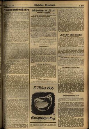 Zweite Ausgabe vom Freitag, den 06. März 1936.