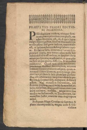Praefatio Priori Editioni Praemissa.