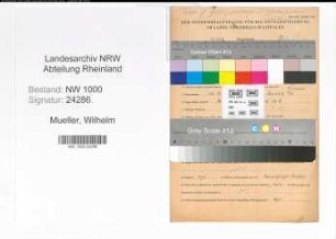 Entnazifizierung Wilhelm Mueller, geb. 10.04.1909 (Handwerker)