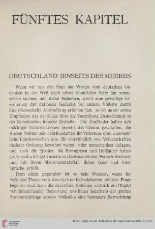 Fünftes Kapitel: Deutschland jenseits des Meeres