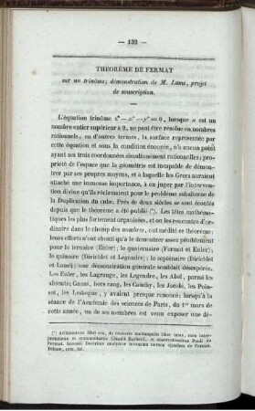 Théorème de fermat.
