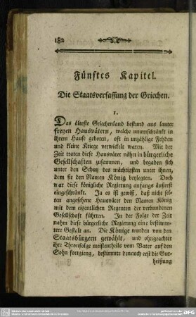 Fünftes Kapitel. Die Staatsverfassung der Griechen