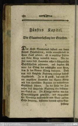 Fünftes Kapitel. Die Staatsverfassung der Griechen