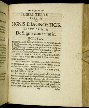 Pars II. De Signis Diagnosticis.