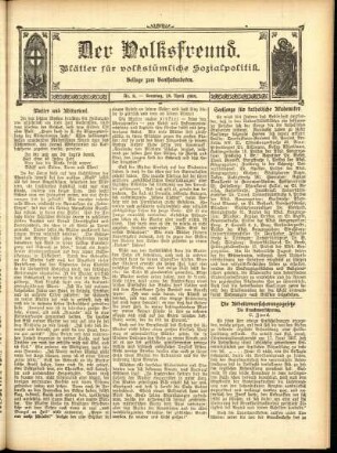 Ausgabe vom Sonntag, den 18. April 1909.