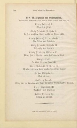 [Wahlsprüche der Hohenzollern]