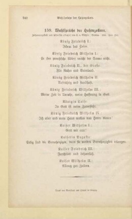 [Wahlsprüche der Hohenzollern]