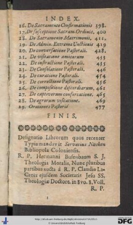 Designatio Librorum quos recenter Typis mandavit Servatius Noethen Bibliopola Coloniensis.