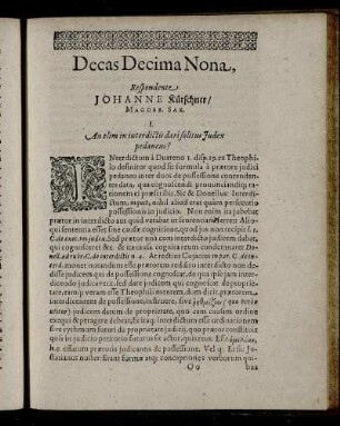 Decas Decima Nona