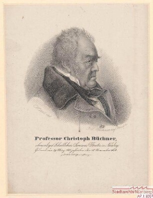 Prof. Christoph Büchner, ehemaliger Direktor am Schullehrerseminar in Nürnberg; geb. 29. März 1761; gest. 10. November 1844