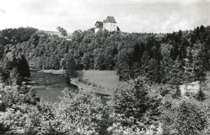Burgk. Ansicht über die Saale von Südwesten. Blick zum Schloss