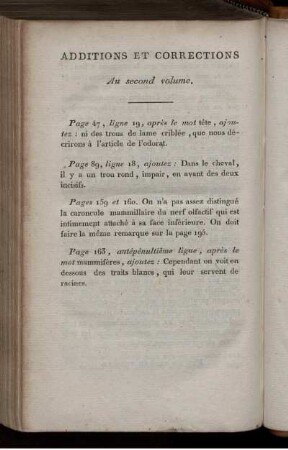 Additions et Corrections