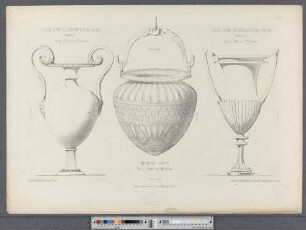 Vase von gebranntem Thon. Bronze-Eimer. Vase von gebranntem Thon.