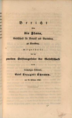 Mittheilungen über Flora, Gesellschaft für Botanik und Gartenbau in Dresden. 1842, H. 2