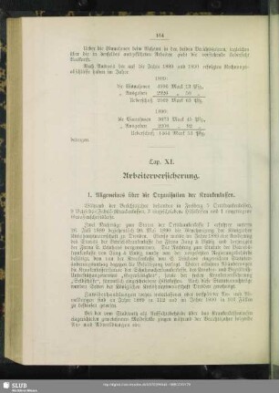 Cap. XI. Arbeiterversicherung