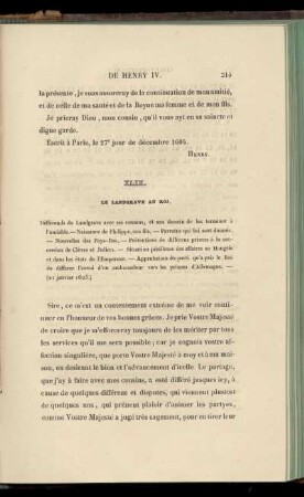 XLIX. Le Landgrave au Roi (21 janvier 1605)
