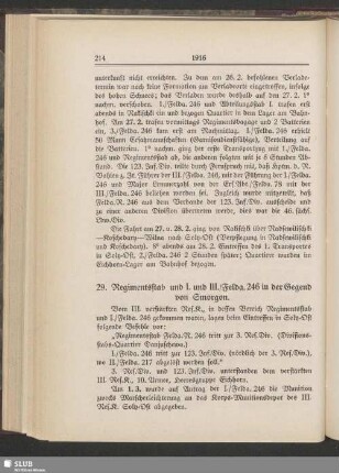 29. Regimentsstab und I. und III./Felda. 246 in der Gegend von Smorgon