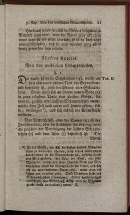 Fünftes Kapitel. Von den weiblichen Geburtstheilen.