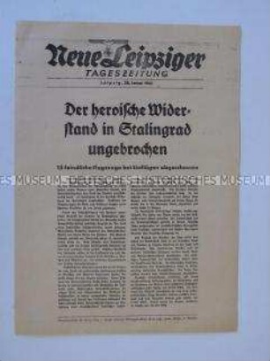 Extrablatt der "Neuen Leipziger Tageszeitung" u.a. über den Angriff der deutschen Luftwaffe auf sowjetische Stützpunkte an der Ostfront