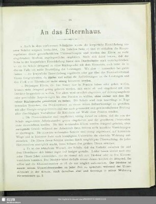 An das Elternhaus