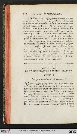 Cap. VI: De nvmeris oratoriis s. nvmero oratorio