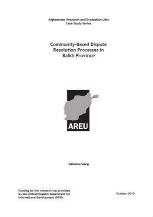 Community-based dispute resolution processes in Balkh province