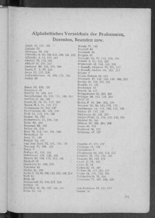 Alphabetisches Verzeichnis der Professoren, Dozenten, Beamten usw.