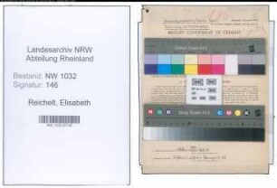 Entnazifizierung Elisabeth Reichelt , geb. 27.02.1907 ()