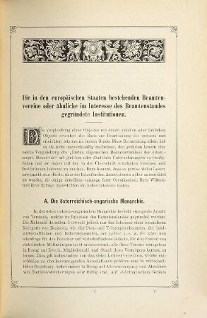 Der Erste Allgemeine Beamtenverein der österreichisch-ungarischen Monarchie : Geschichte seiner Gründung, Entwicklung und Thätigkeit während der ersten 25 Jahre seines Bestehens ; (1865 - 1890)