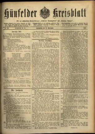 Ausgabe vom Samstag, den 15. November 1913.