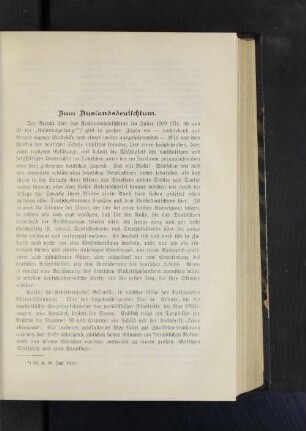 Zum Auslandsdeutschtum.
