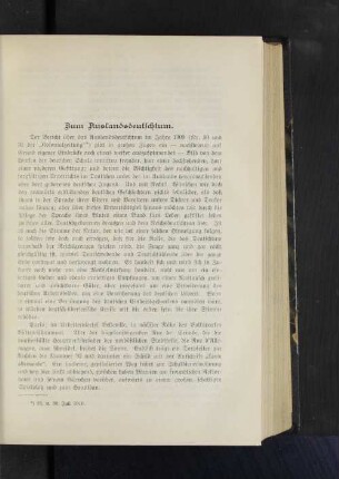 Zum Auslandsdeutschtum.
